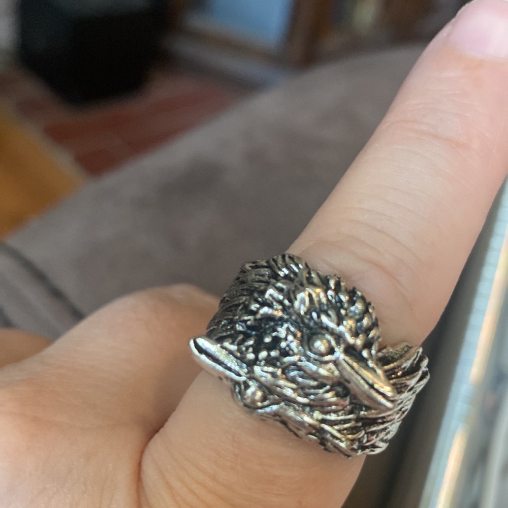 Interesting Design Silver Ring 8.5 (Ind) - image 6